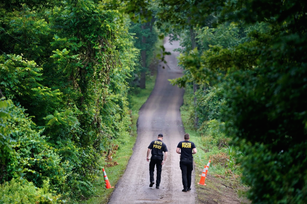 Police on DiNardo driveway