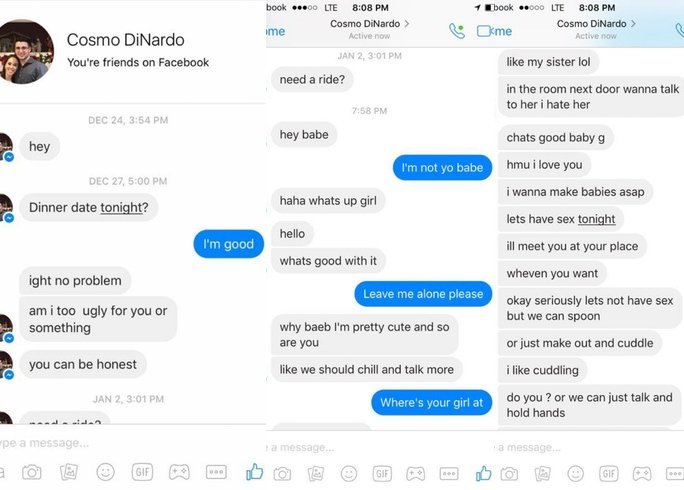 Cosmo DiNardo Facebook messages